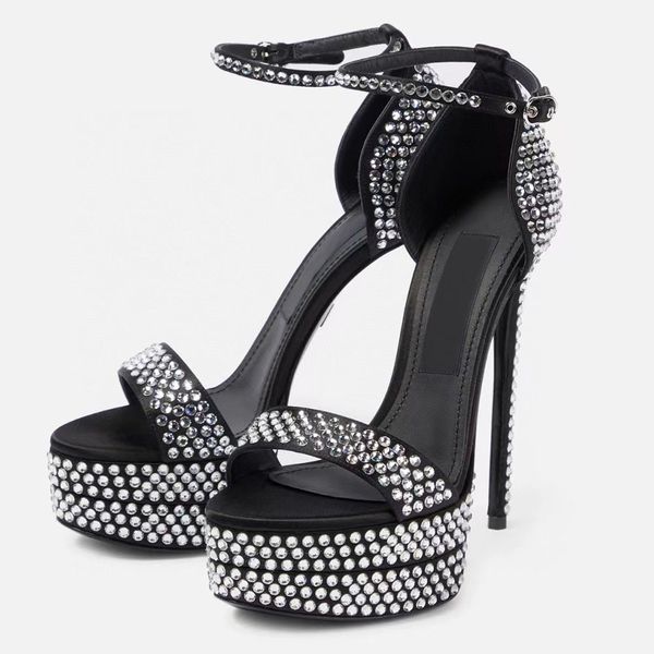 rhinestone sandals shoes super-high heel waterproof platform womens stiletto heel formal shoes luxury designers crystal-encrusted ankle stra, Black
rhinestone sandals shoes super-high heel waterproof platform womens stiletto heel formal shoes luxury designers crystal-encrusted ankle stra, Black