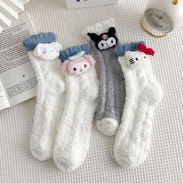 kuromi melody winter kids sleep socks cinnamoroll pochacco doll cartoon coral fleece japanese warmth socks gift for girl lt0028, Pink;yellow
kuromi melody winter kids sleep socks cinnamoroll pochacco doll cartoon coral fleece japanese warmth socks gift for girl lt0028, Pink;yellow