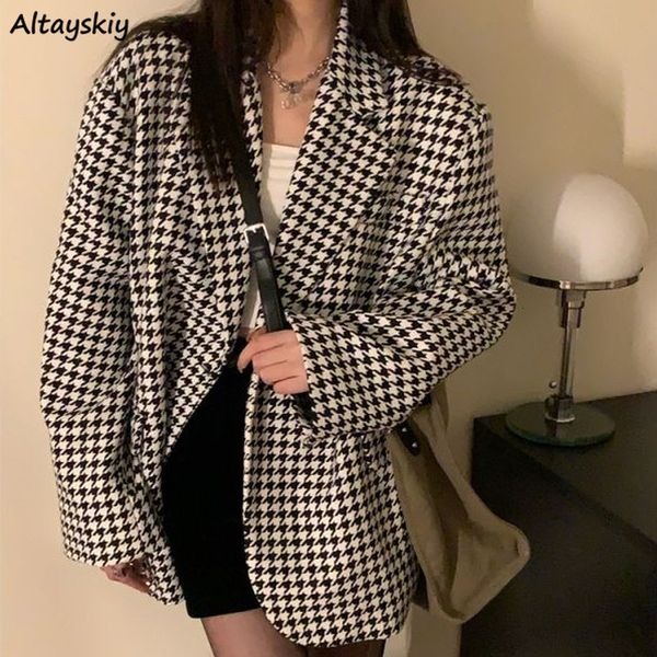 women's suits blazers blazers women houndstooth long sleeve spring all-match casual daily korean style retro college notched fashion ar, White;black
women's suits blazers blazers women houndstooth long sleeve spring all-match casual daily korean style retro college notched fashion ar, White;black