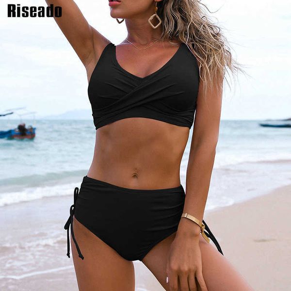 women's swimwear riseado high waist bikinis set twisted swimsuits 2023 new solid swimwear women bathing suit drawstring beachwear ruche, White;black
women's swimwear riseado high waist bikinis set twisted swimsuits 2023 new solid swimwear women bathing suit drawstring beachwear ruche, White;black