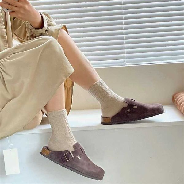 luxury slippers designer birkinstocks sandals henan sangpo leather bucken baotou slippers bucken shoes women's soft bottom caramel colo, Black 
luxury slippers designer birkinstocks sandals henan sangpo leather bucken baotou slippers bucken shoes women's soft bottom caramel colo, Black