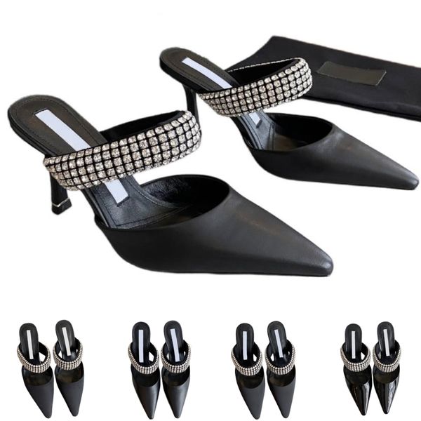designer slippers women pumps pointed toe sandals thin high heels rhinestone sandals style summer spring multi function slipper, Black
designer slippers women pumps pointed toe sandals thin high heels rhinestone sandals style summer spring multi function slipper, Black