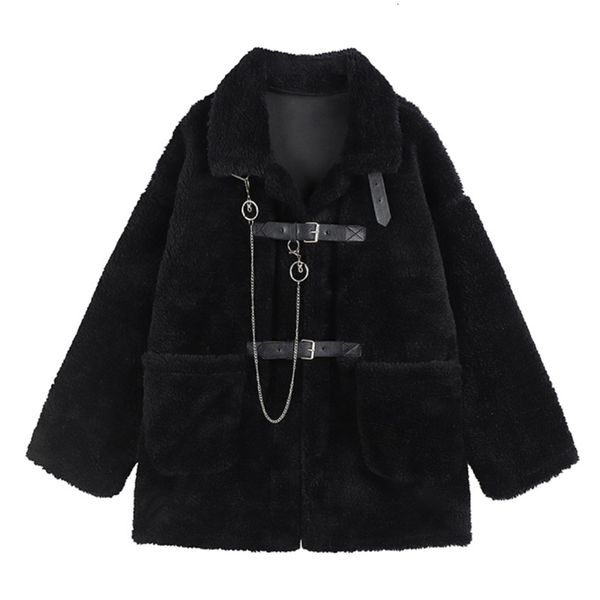 women's jackets lamb wool thickened jacket harajuku casual female warm oversized gothic punk ins street emo black teddy coats 230222, Black;brown
women's jackets lamb wool thickened jacket harajuku casual female warm oversized gothic punk ins street emo black teddy coats 230222, Black;brown