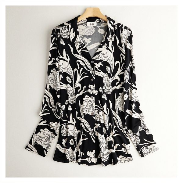 women's blouses shirts fashion printed silk mulberry knitted french suit collar breathable and comfortable long sleeve shirt 230223, White
women's blouses shirts fashion printed silk mulberry knitted french suit collar breathable and comfortable long sleeve shirt 230223, White