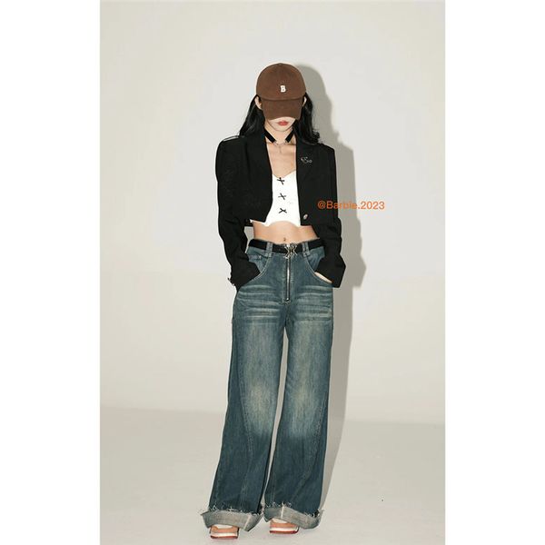 women's jeans blue high waist women american fashion streetwear wide leg denim trouser vintage hip hop straight baggy pants 230223
women's jeans blue high waist women american fashion streetwear wide leg denim trouser vintage hip hop straight baggy pants 230223