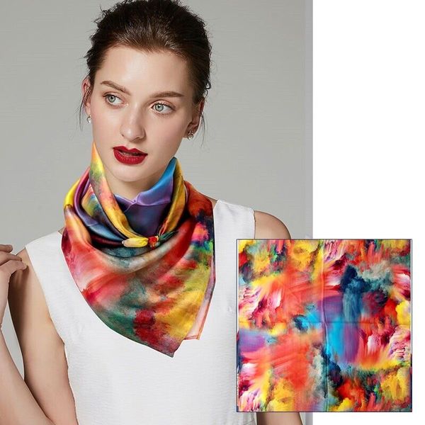 women's 100 silk scarf square shawl hair wraps neckerchief multi-color 70, Blue;gray
women's 100 silk scarf square shawl hair wraps neckerchief multi-color 70, Blue;gray