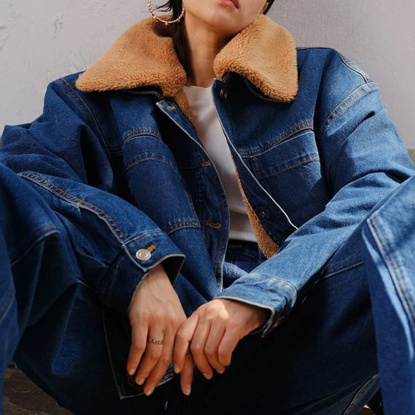 women's jacket lamb fur collar detachable denim jacket single breasted winter ladies loose thickened coat 230223, Black;brown
women's jacket lamb fur collar detachable denim jacket single breasted winter ladies loose thickened coat 230223, Black;brown