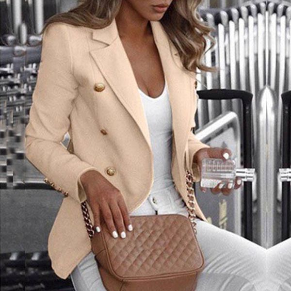 women's suits blazers button ladies blazer woman work suit women's jacket office lady formal women blazers and jackets coat female, White;black
women's suits blazers button ladies blazer woman work suit women's jacket office lady formal women blazers and jackets coat female, White;black
