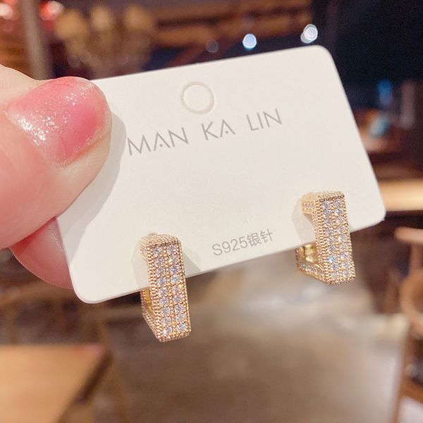 fashion simple square inlay dangle earrings female pendant ear temperament line smooth metal hoop earrings, Silver
fashion simple square inlay dangle earrings female pendant ear temperament line smooth metal hoop earrings, Silver