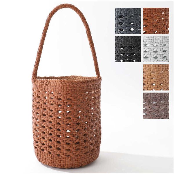 beach bags head-layer cowhide woven bucket bag women's french vegetable basket bag 230223
beach bags head-layer cowhide woven bucket bag women's french vegetable basket bag 230223