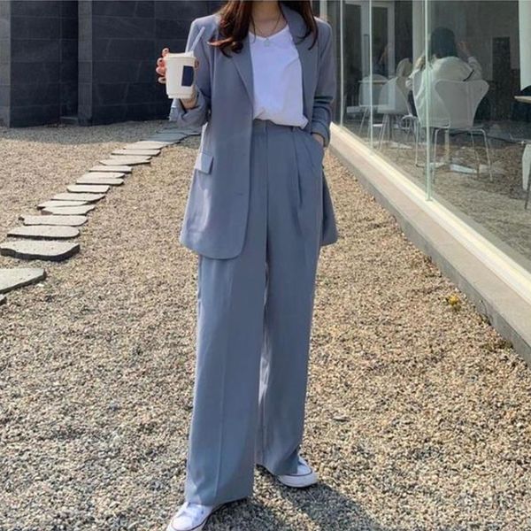 women's suits blazers spring two-piece set suit blue double breasted blazer casual straight trousers elegant fashion chic women's, White;black
women's suits blazers spring two-piece set suit blue double breasted blazer casual straight trousers elegant fashion chic women's, White;black