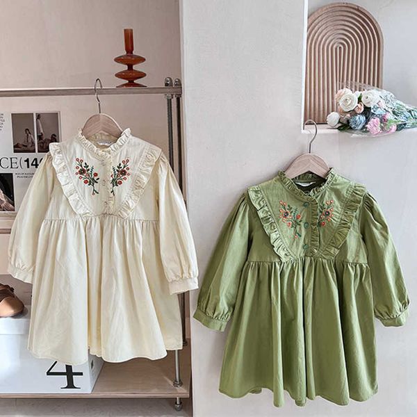 girl's dresses deer jonmi 2022 spring korean style baby girls princess dresses embroidery floral ruches long sleeve children cotton dre, Red;yellow
girl's dresses deer jonmi 2022 spring korean style baby girls princess dresses embroidery floral ruches long sleeve children cotton dre, Red;yellow
