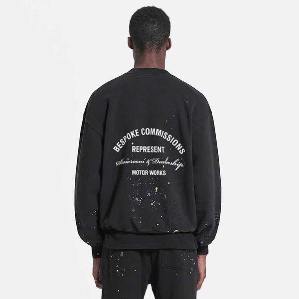 2023 men's and women's hoodies fashion western european brand designer represne hand-painted speckled letter printed high street i, Black
2023 men's and women's hoodies fashion western european brand designer represne hand-painted speckled letter printed high street i, Black