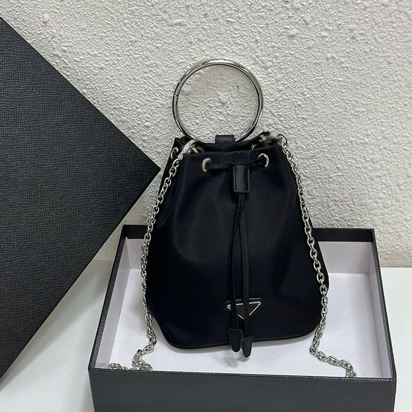womens luxury mini drawstring bucket nylon bags black with round handle totes triangle badge timeless p silver metal chain crossbody shoulde
womens luxury mini drawstring bucket nylon bags black with round handle totes triangle badge timeless p silver metal chain crossbody shoulde