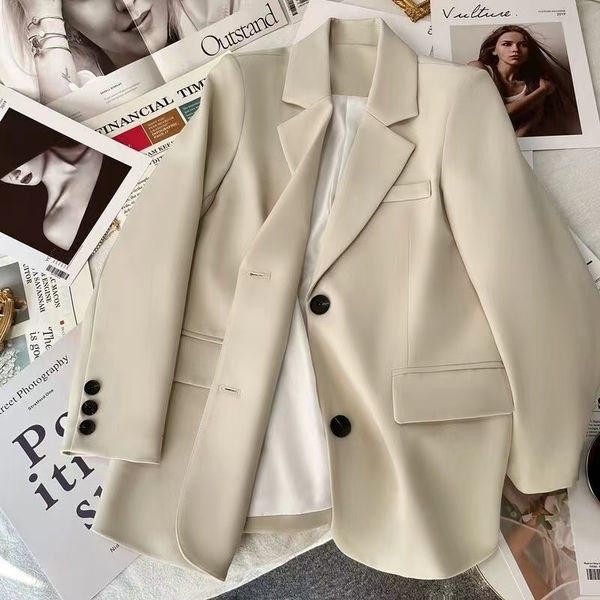 women's suits blazers korean fashion light khaki suit jacket women's autumn high street loose casual lapel back split single breas, White;black
women's suits blazers korean fashion light khaki suit jacket women's autumn high street loose casual lapel back split single breas, White;black