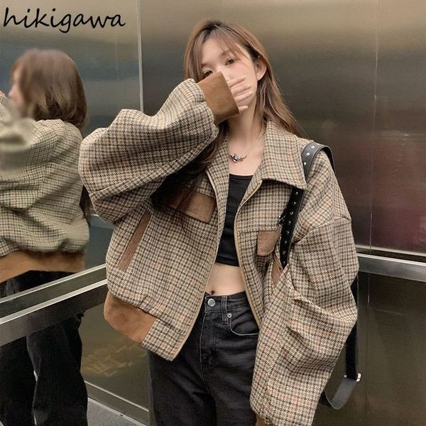womens jackets vintage women streetwear fashion plaid oversized outwear y2k ropa mujer korean casual coat 230223, Black;brown
womens jackets vintage women streetwear fashion plaid oversized outwear y2k ropa mujer korean casual coat 230223, Black;brown