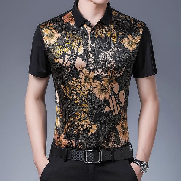 men's polos real silk 100 t shirts with collar flowers printed stretch blouse large size summer for mens satin work comfortable 230223, White;black
men's polos real silk 100 t shirts with collar flowers printed stretch blouse large size summer for mens satin work comfortable 230223, White;black