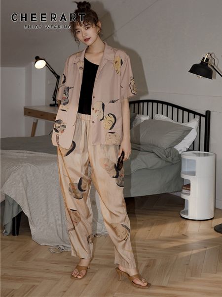 women's pants s cheerart ukiyoe hannya print khaki women summer trousers loose fashion straight leg bottom s nude 230222, Black;white
women's pants s cheerart ukiyoe hannya print khaki women summer trousers loose fashion straight leg bottom s nude 230222, Black;white