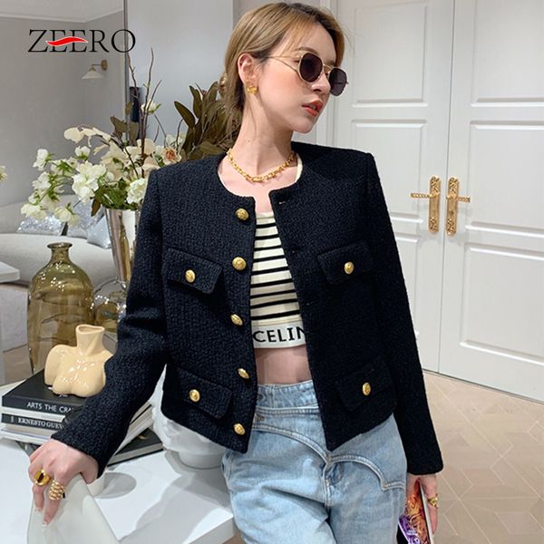 womens jackets designer button single breasted short for women vintage elegant black o neck tweed outerwear ladies coat winter clothes 23022, Black;brown
womens jackets designer button single breasted short for women vintage elegant black o neck tweed outerwear ladies coat winter clothes 23022, Black;brown