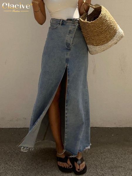 skirts clacive vintage loose chic for women elegant high waist office lady long fashion blue denim female clothing 230223, Black
skirts clacive vintage loose chic for women elegant high waist office lady long fashion blue denim female clothing 230223, Black