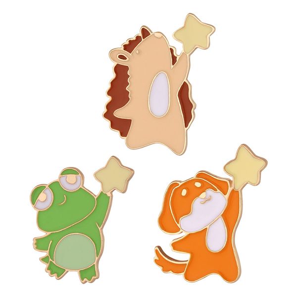 cartoon animal hedgehog dog frog star brooch pins 3pcs/set ins gold-plated zinc alloy cute brooches for girls gift jewelry badges denim shir, Gray
cartoon animal hedgehog dog frog star brooch pins 3pcs/set ins gold-plated zinc alloy cute brooches for girls gift jewelry badges denim shir, Gray