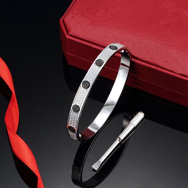 classic screw bangle bracelet women's titanium steel gold silver inlaid diamond letter c designer luxury gift birthday wedding party je, Black
classic screw bangle bracelet women's titanium steel gold silver inlaid diamond letter c designer luxury gift birthday wedding party je, Black