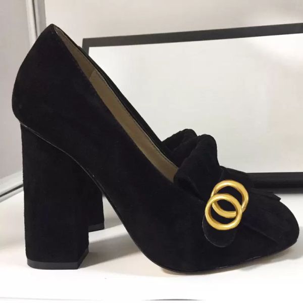classic mid heeled boat suede designer shoes leather thick heel high heels cowhide tassels round head metal button women dress shoes large s, Black
classic mid heeled boat suede designer shoes leather thick heel high heels cowhide tassels round head metal button women dress shoes large s, Black
