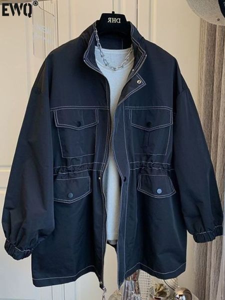womens jackets ewq long sleeve outerwear stand neck big size fashion trends women coats spring safari style drawstring jacket 230223, Black;brown
womens jackets ewq long sleeve outerwear stand neck big size fashion trends women coats spring safari style drawstring jacket 230223, Black;brown