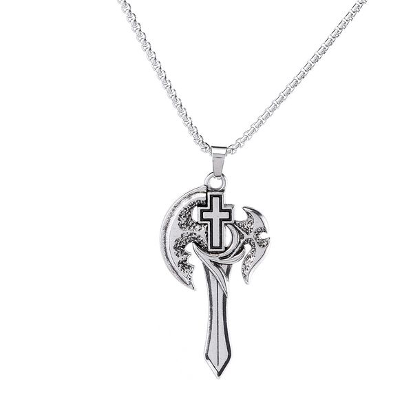 10pcs retro cross battle axe pendant necklace religious elements men women prayer fashion jewelry, Silver
10pcs retro cross battle axe pendant necklace religious elements men women prayer fashion jewelry, Silver