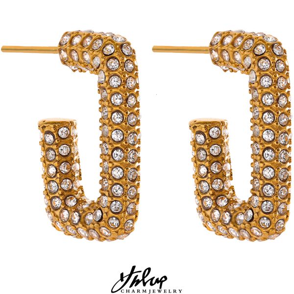 stud yhpup micro pave luxury cubic zirconia stainless steel fashion earrings 18k gold color geometric charm shiny jewelry women gift 230223, Golden;silver
stud yhpup micro pave luxury cubic zirconia stainless steel fashion earrings 18k gold color geometric charm shiny jewelry women gift 230223, Golden;silver