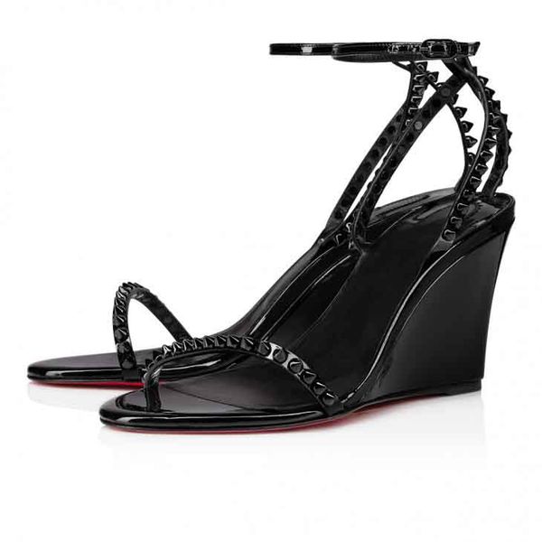 summer luxury women wedge sandal reds sole high heel spiked shoes so me wedges wedge-shaped sandals patent leather pop shoes brand design wi, Black
summer luxury women wedge sandal reds sole high heel spiked shoes so me wedges wedge-shaped sandals patent leather pop shoes brand design wi, Black