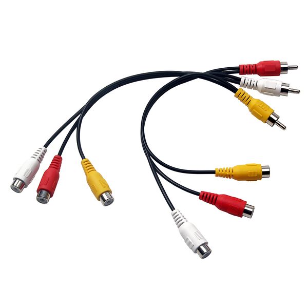 12 inch computer cables 3 rca male jack to 6 rca female plug splitter audio video av adapter cable
12 inch computer cables 3 rca male jack to 6 rca female plug splitter audio video av adapter cable