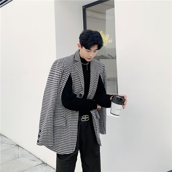 men's suits blazers autumn korean style unique double side seam design suit men casual loose houndstooth plaid for mxl 230222, White;black
men's suits blazers autumn korean style unique double side seam design suit men casual loose houndstooth plaid for mxl 230222, White;black