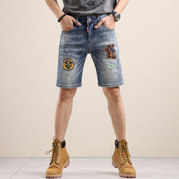 mens jeans men's shorts casual medium pants badge shake paint big-name high-end men's patch high goods, Blue
mens jeans men's shorts casual medium pants badge shake paint big-name high-end men's patch high goods, Blue