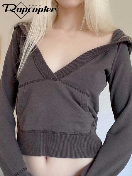 women's t-shirt rapcopter y2k pockets v neck knitted hoodie full sleeve retro pullovers women korean prepply harajuku autumn winter out, White
women's t-shirt rapcopter y2k pockets v neck knitted hoodie full sleeve retro pullovers women korean prepply harajuku autumn winter out, White