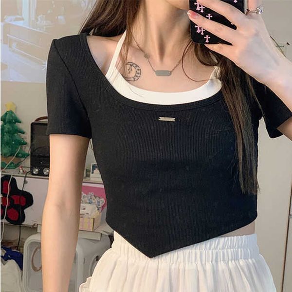 women's t-shirt fake two omen shirts for women t-shirts summer clothes fashion blouses colthingsm8v, White
women's t-shirt fake two omen shirts for women t-shirts summer clothes fashion blouses colthingsm8v, White