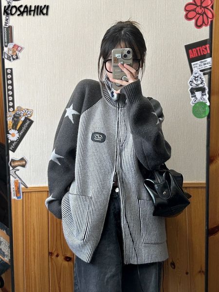 women's knits tees kosahiki vintage o-neck cardigans double zipper women autumn y2k aesthetic jacket star print patchwork color sweater, White
women's knits tees kosahiki vintage o-neck cardigans double zipper women autumn y2k aesthetic jacket star print patchwork color sweater, White