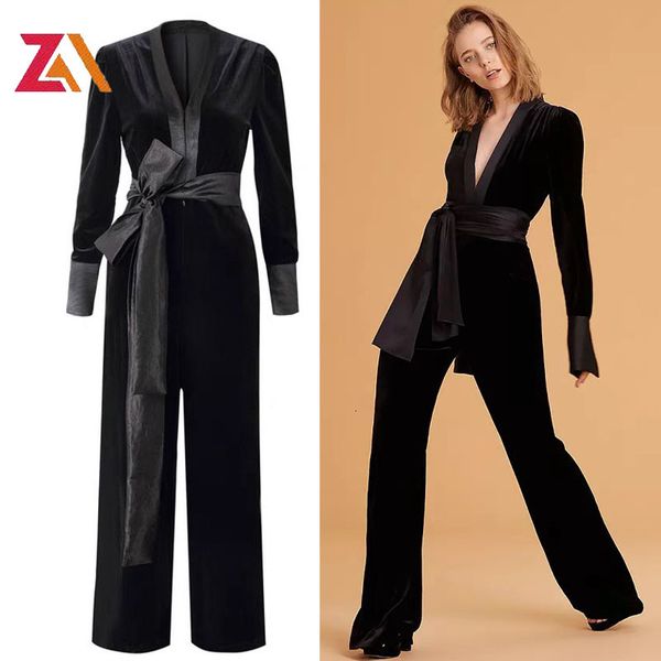 women's jumpsuits rompers zalady party jumpsuits for women v-neck long sleeve black velvet jumpsuit bandage wide leg long trousers fema, Black;white
women's jumpsuits rompers zalady party jumpsuits for women v-neck long sleeve black velvet jumpsuit bandage wide leg long trousers fema, Black;white