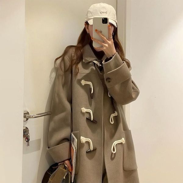 women's jackets college style japanese lovely woolen coat medium length ox horn buckle student jk camel winter autumn 230223, Black;brown
women's jackets college style japanese lovely woolen coat medium length ox horn buckle student jk camel winter autumn 230223, Black;brown