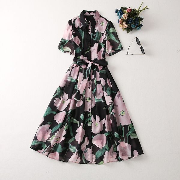 casual dresses dress fashion spring and summer temperament women's elegant slim fit short sleeve printed shirt dress, Black
casual dresses dress fashion spring and summer temperament women's elegant slim fit short sleeve printed shirt dress, Black
