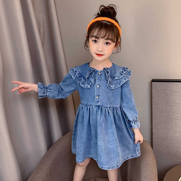 girl's dresses long sleeved dress for girls autumn kids clothes preppy style double-layer collar girls denim dresses 4 6 8 10 12 years, Red;yellow
girl's dresses long sleeved dress for girls autumn kids clothes preppy style double-layer collar girls denim dresses 4 6 8 10 12 years, Red;yellow