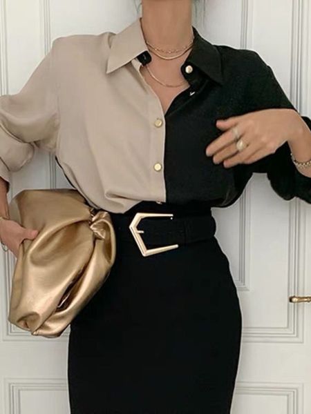 women's blouses shirts houzhou vintage shirt women elegant office ladies blouses y2k korean style long sleeve oversize patchwork casual, White
women's blouses shirts houzhou vintage shirt women elegant office ladies blouses y2k korean style long sleeve oversize patchwork casual, White