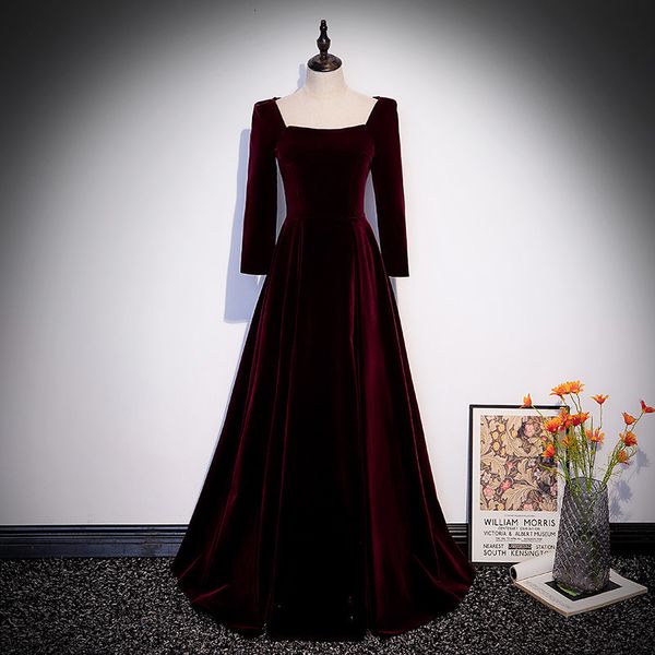 party dresses evening dress full sleeves pleat a line elegant square collar zipper back floor length simple formal gown woman b1924 230222, White;black
party dresses evening dress full sleeves pleat a line elegant square collar zipper back floor length simple formal gown woman b1924 230222, White;black