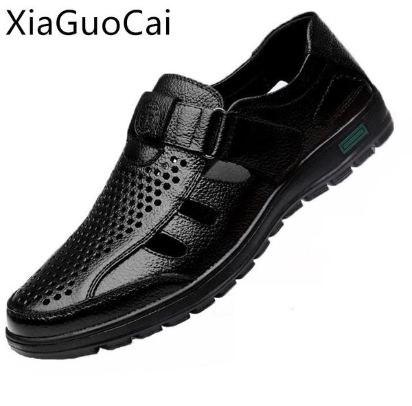slippers summer genuine leather mens sandals breathable hollow out classic flat solid rubber male casual 230223, Black
slippers summer genuine leather mens sandals breathable hollow out classic flat solid rubber male casual 230223, Black