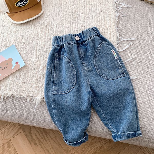 jeans kids boy 06years children cargo denim pant solid color elastic waist loose trouser bottom korea style spring clothes 230223, Blue
jeans kids boy 06years children cargo denim pant solid color elastic waist loose trouser bottom korea style spring clothes 230223, Blue