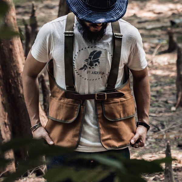 men's vests bronson outdoor duck hunting strap vest pack rugged canvas field game bag 230223, Black;white
men's vests bronson outdoor duck hunting strap vest pack rugged canvas field game bag 230223, Black;white