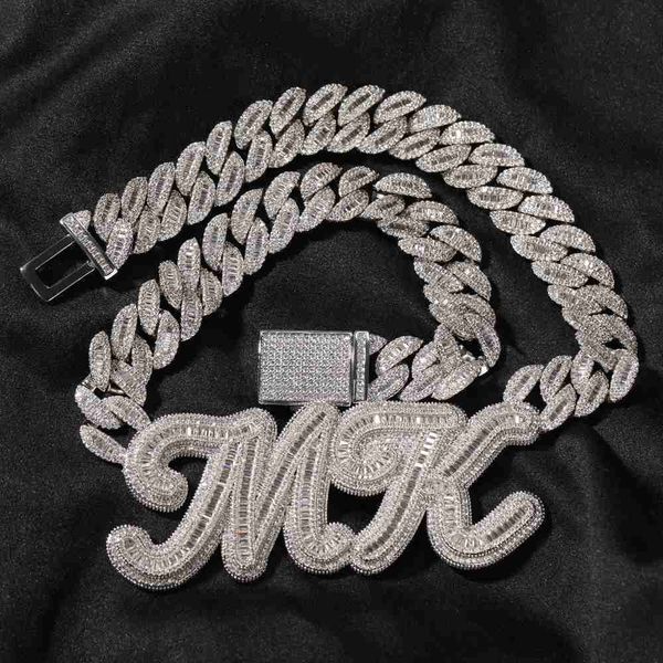 custom name pendant iced out zircon letter necklace luxury diamond cuban chain chunky choker men women hip hop jewelry necklace, Silver
custom name pendant iced out zircon letter necklace luxury diamond cuban chain chunky choker men women hip hop jewelry necklace, Silver