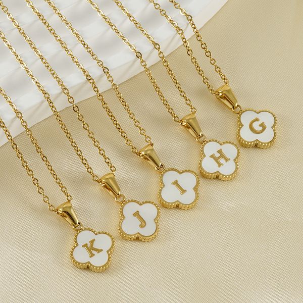 wholesale pendant necklace ins stainless steel 18k four-leaf clover letter shell necklace female fashion letter pendant jewelry, Silver
wholesale pendant necklace ins stainless steel 18k four-leaf clover letter shell necklace female fashion letter pendant jewelry, Silver