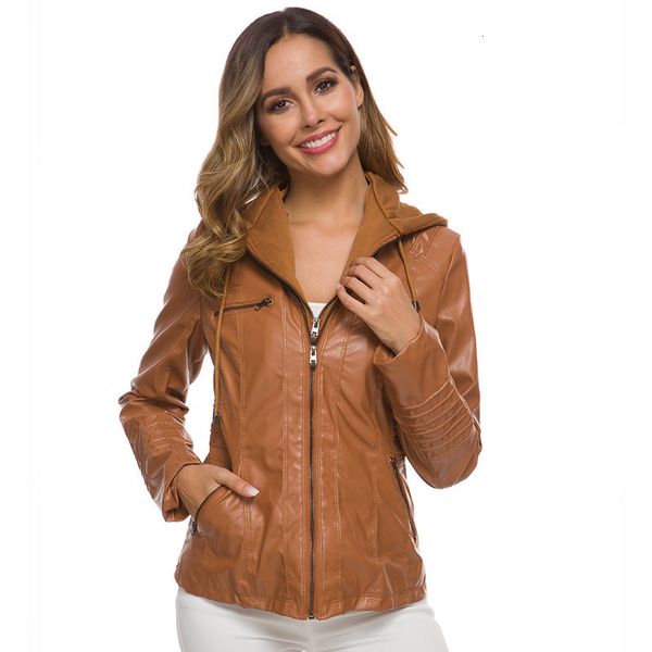 women's jackets autumn zipper faux soft leather short ladies basic street coat black red motorcycle women 230222, Black;brown
women's jackets autumn zipper faux soft leather short ladies basic street coat black red motorcycle women 230222, Black;brown