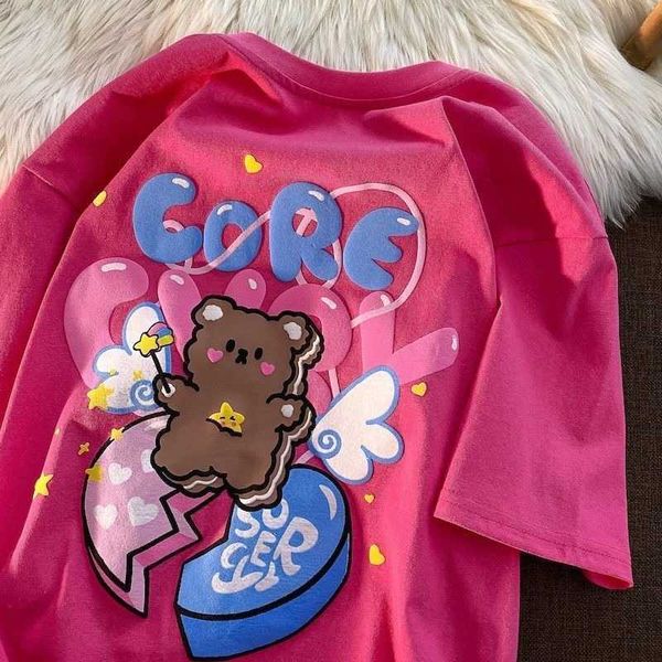 women's t-shirt 100%cotton summer cute letter bear print cartoon t shirts harajuku kawaii clothes for teens girls large 2xl mujer casua, White
women's t-shirt 100%cotton summer cute letter bear print cartoon t shirts harajuku kawaii clothes for teens girls large 2xl mujer casua, White